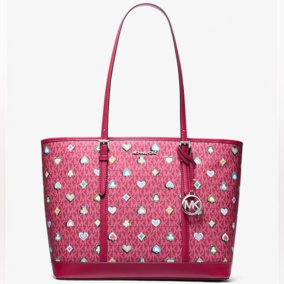Michael Jet Set Large Printed Signature Logo Tote Bag - Picture 1 of 6